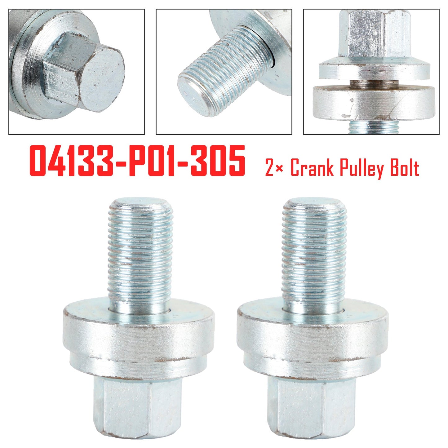 2× Crank Pulley Bolt D16Z6 D16 D15 D16Y8 D Series for Honda Civic 04133-P01-305