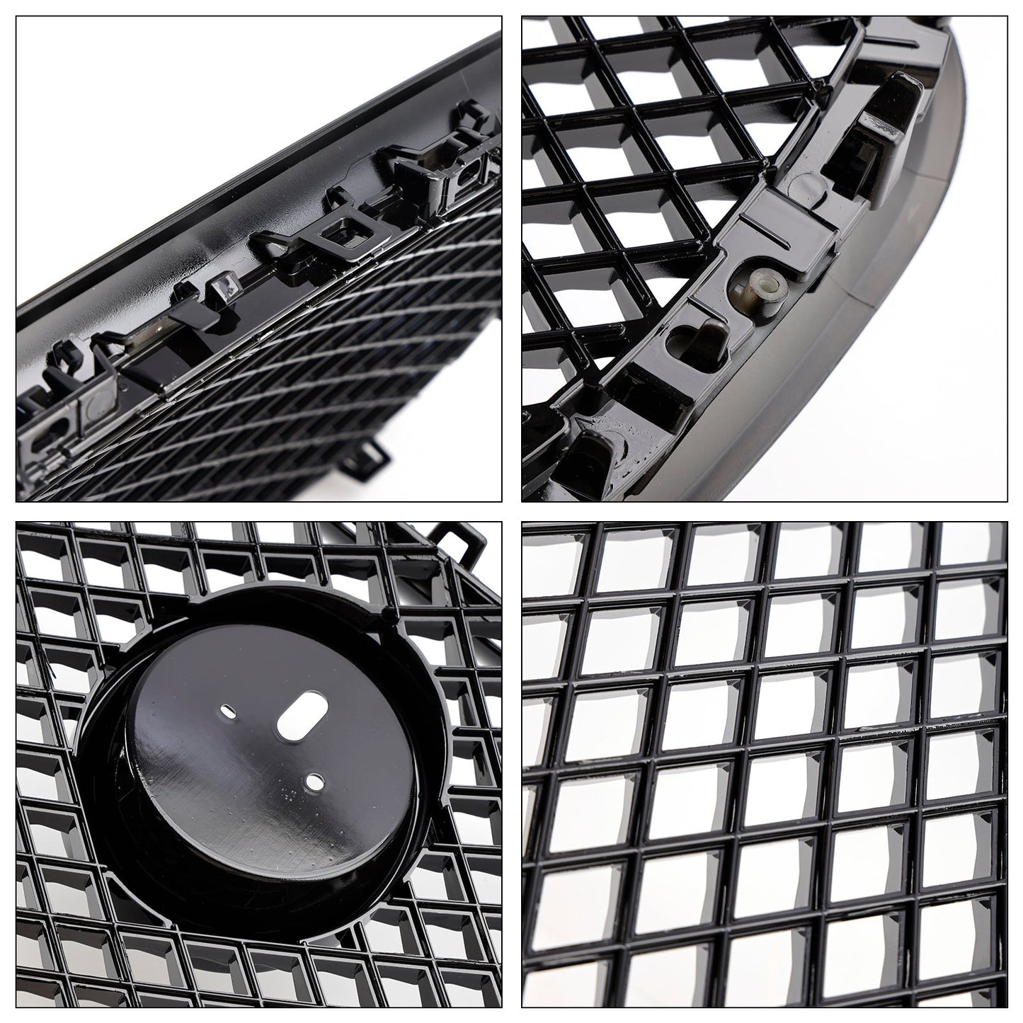 XF-R Style Front Bumper Grill Grille Fit Jaguar XF 2012-2015 Gloss Black