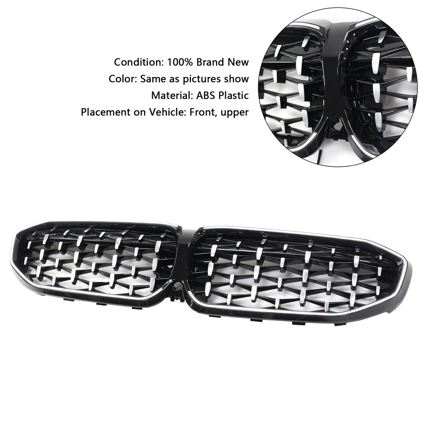 2019-2022 BMW 3 Series G20 Chorme Diamond Kidney Grille Grill 51138072085