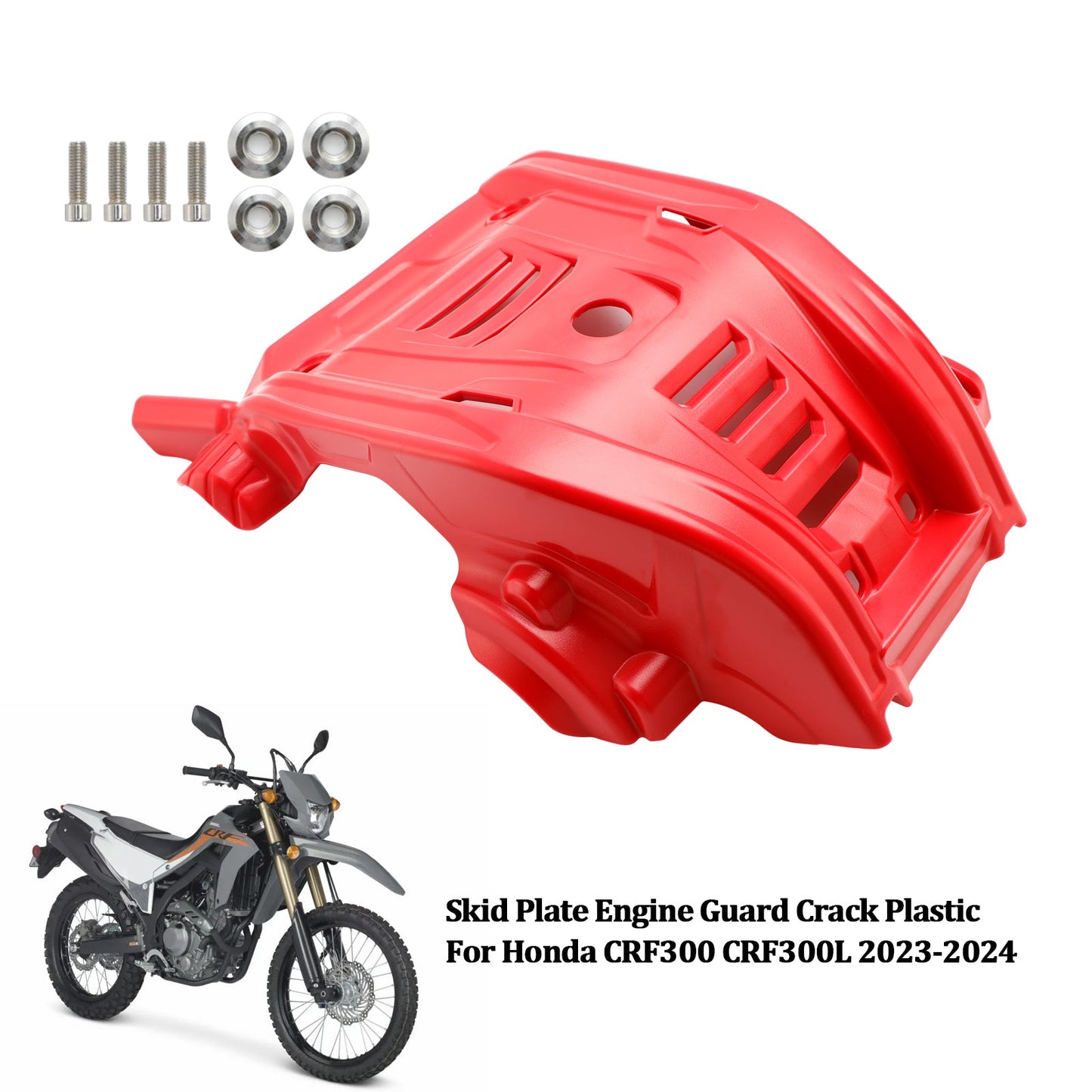 2023-2024 Honda CRF300 CRF300L Skid Plate Engine Guard Crack Plastic