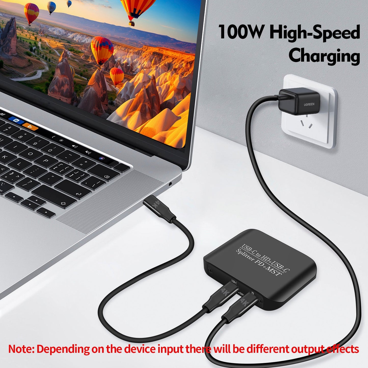 4K60TYPE-C to HDMI+TYPE-C Adapter Different Same Display Power Supply Splitter