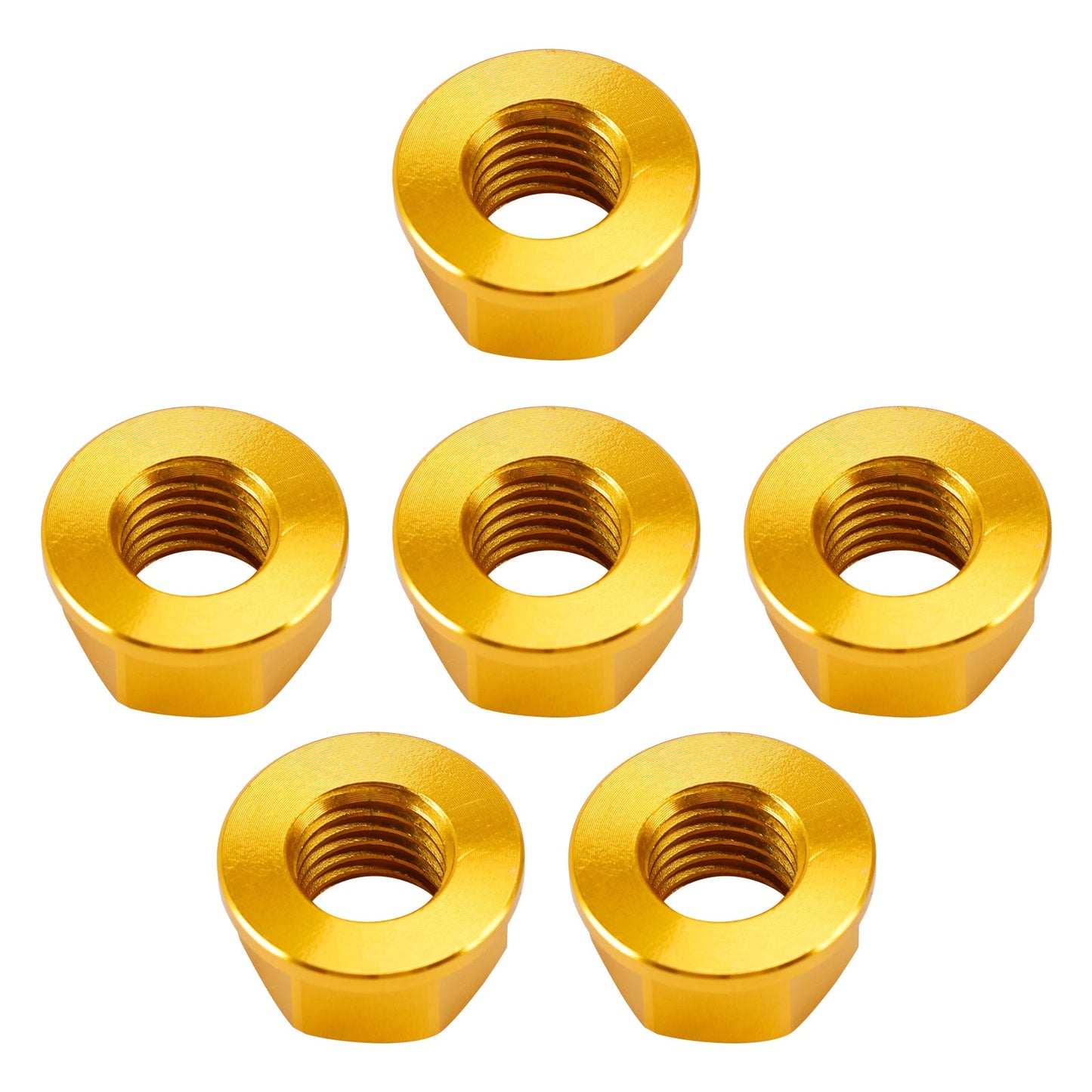 6 Pack Aluminum Rear Sprocket Flange Nuts M10X1.5mm Gold For Motorcycle Bike