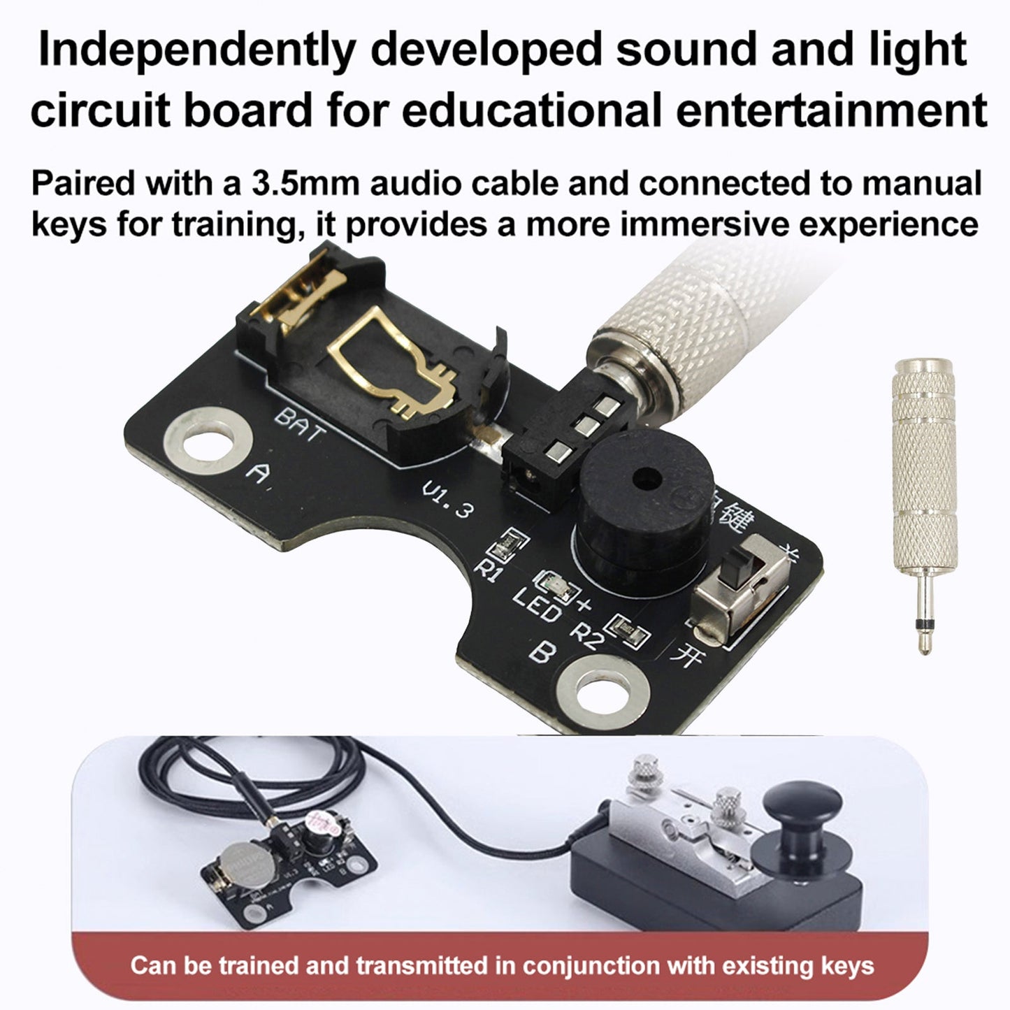 Morse Code CW Transmission Trainer Key Sound Light Circuit Board For Manual Key