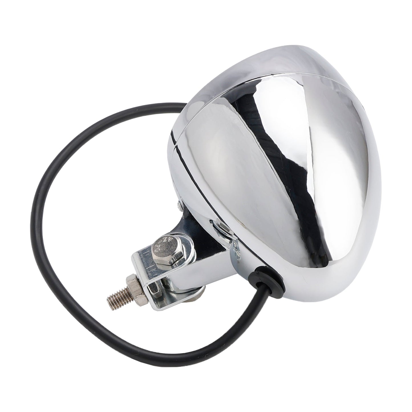 Motorcycle Beam Headlight Fog Lamp Custom Chrome Fits For Racer Bobber Chopper