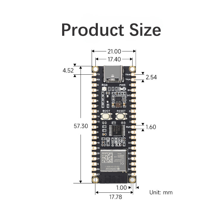 ESP32-C6 Microcontroller Development Board 160MHz Single Core Processor Pi Pico