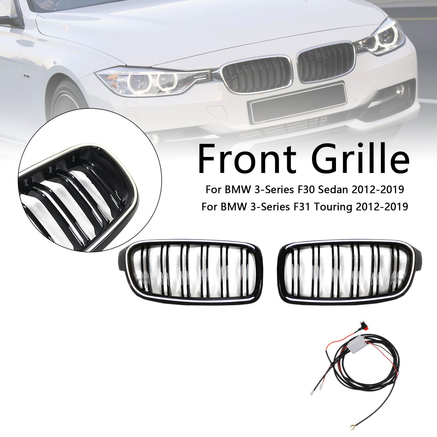 2012-2019 BMW 3-Series F35 Double Slat Front Kidney Grille Grill