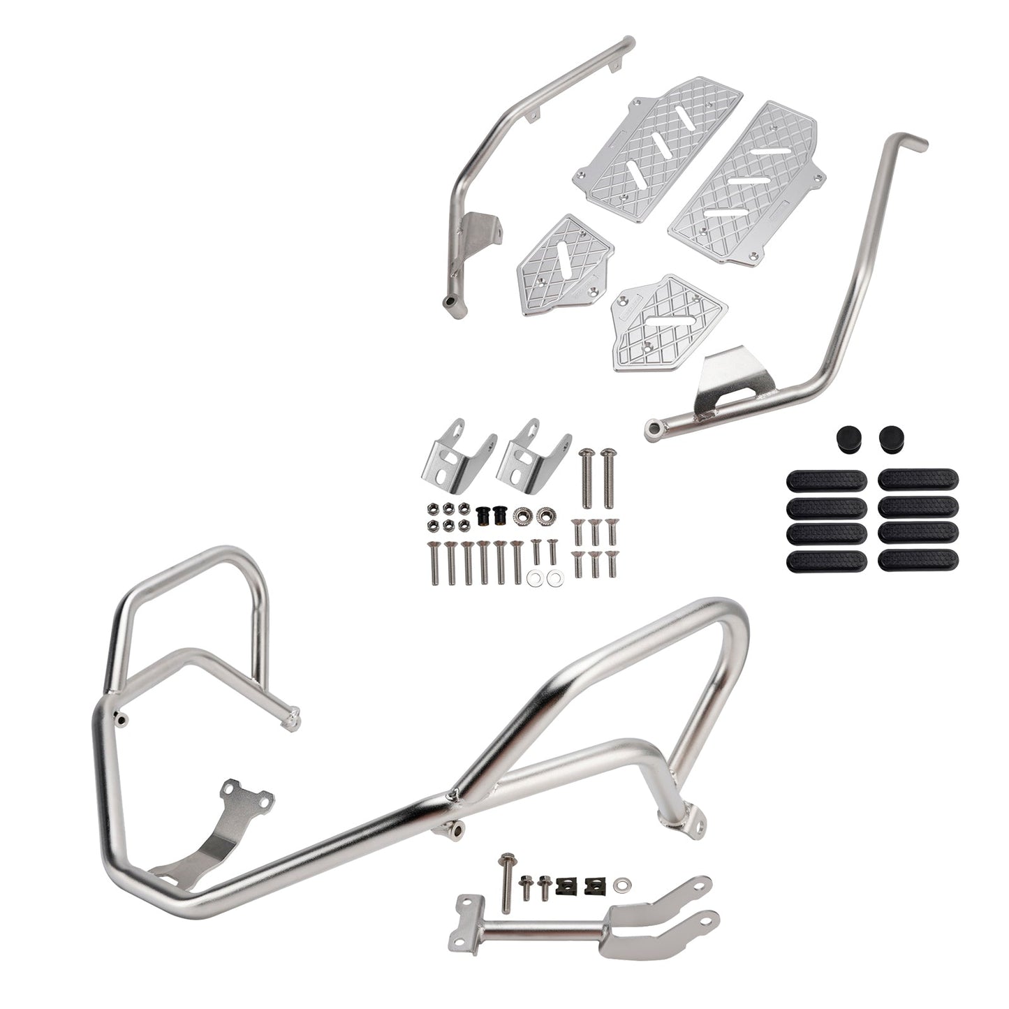 2022-2025 Honda Adv350 Upper Lower Kit Engine Guard Frame Crash Bar Silver