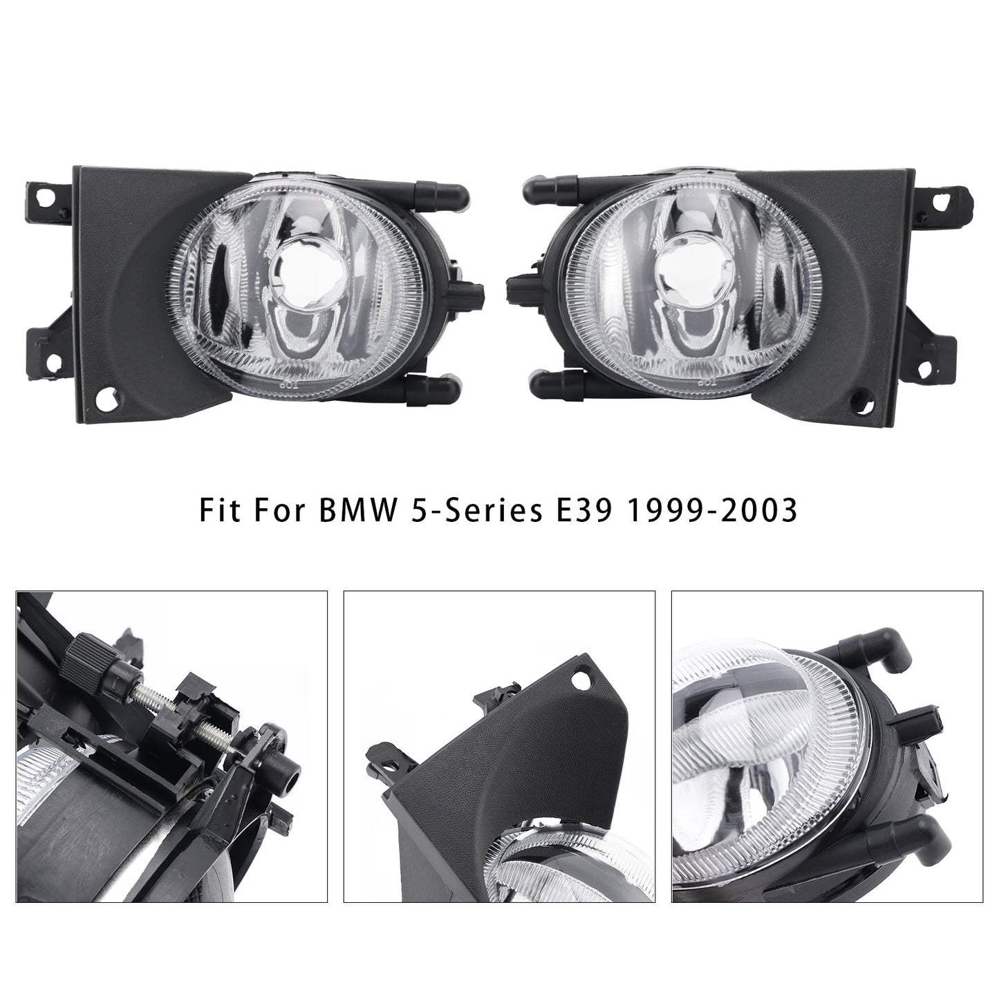 1999-2003 BMW E39 5-Series Pair Front Bumper Fog Light Without Bulbs