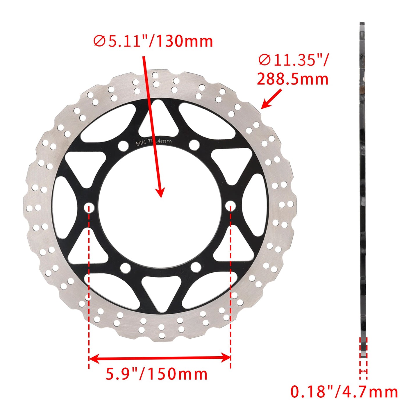 Front & Rear Brake Disc For Kawasaki Ninja 250R EX250J 2008 2009 2010 2011 2012