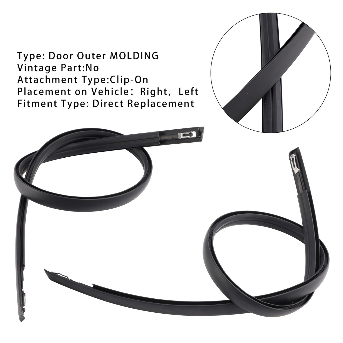 2012-2015 Honda Civic 2PCS Roof Molding Trim Left+Right