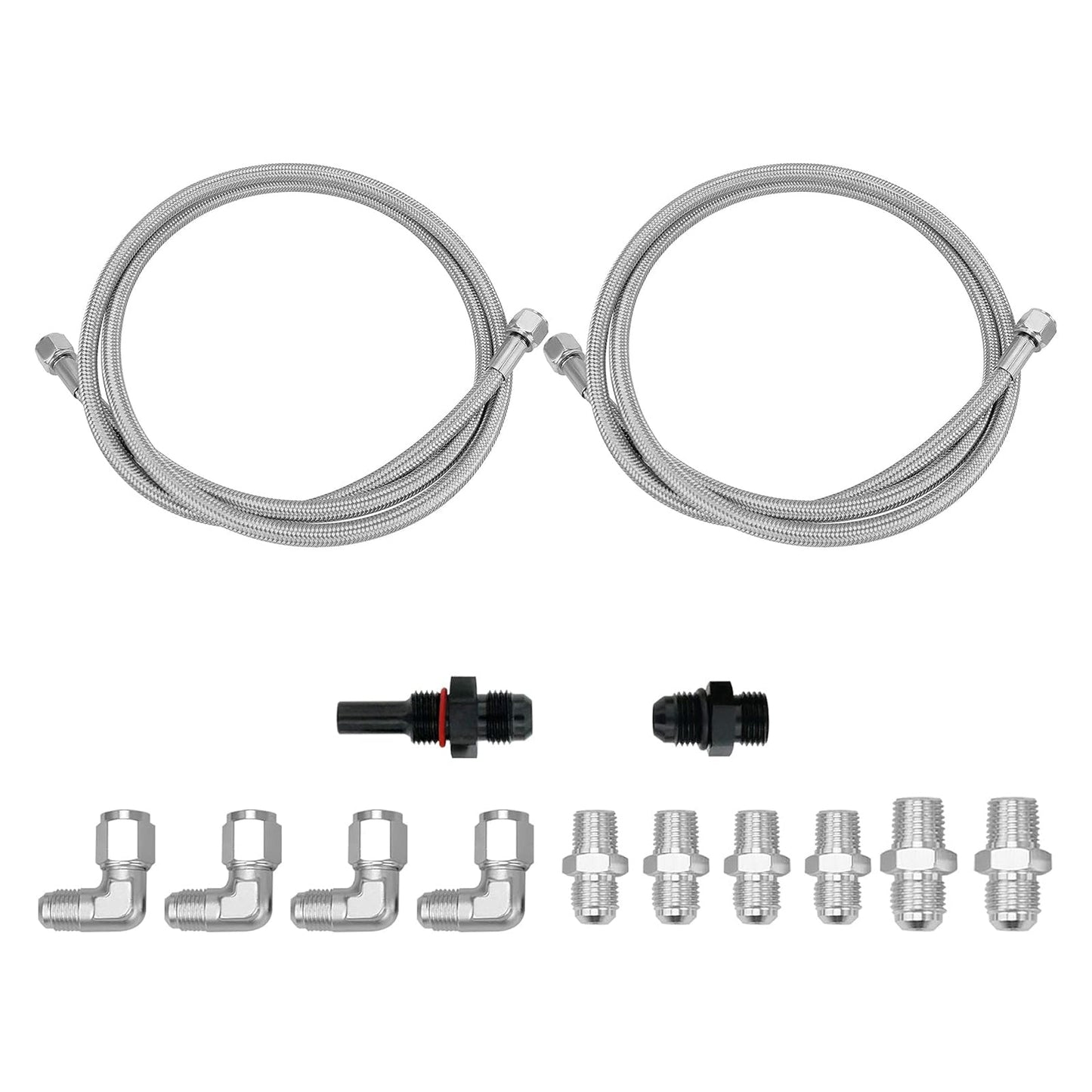 70" SS Braided Transmission Cooler Hose Line For Turbo 700R4-4L60-4L60E - 4L65E