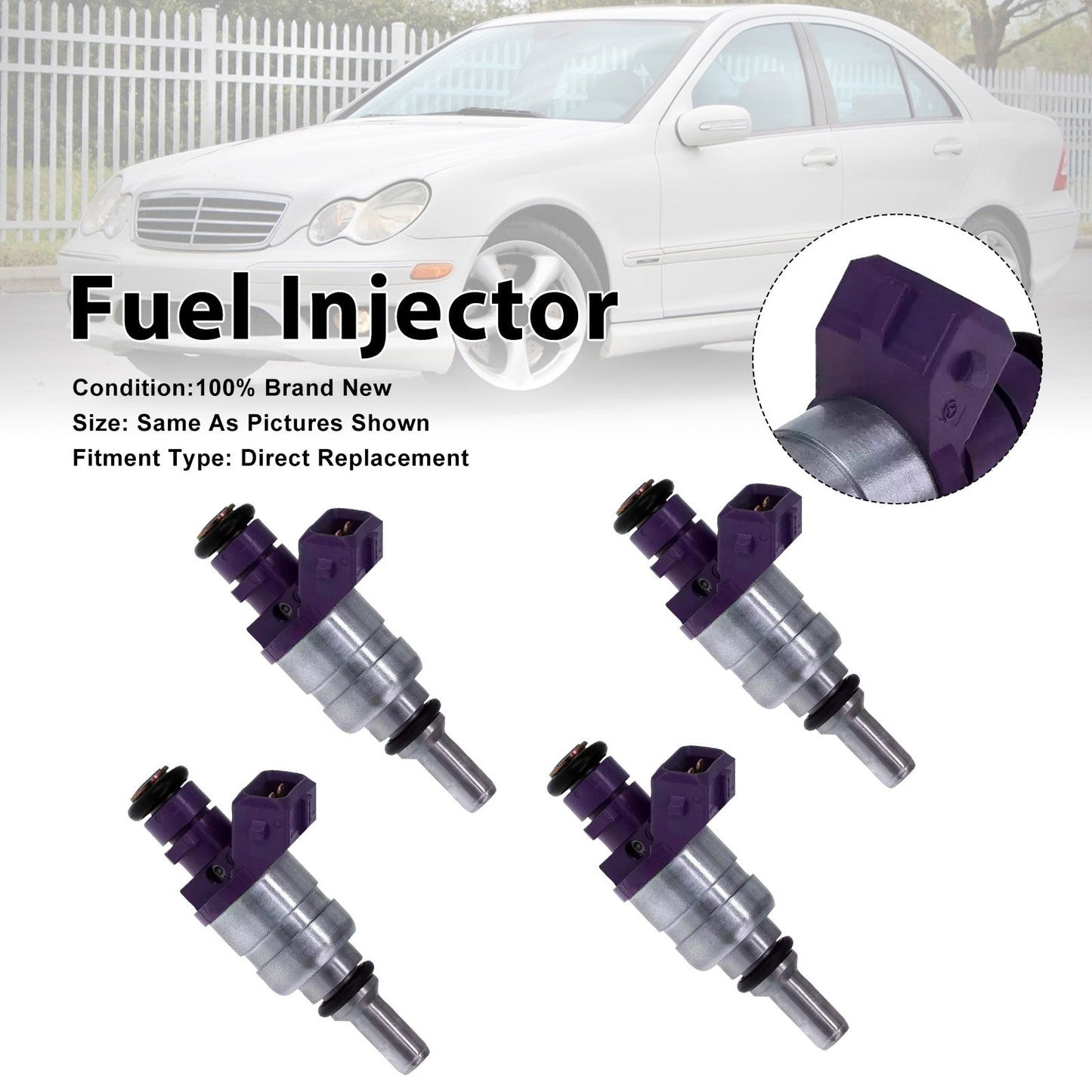 4Pcs Fuel Injector For Mercedes-Benz C230 2002 SLK230 2001-2004 0000787249