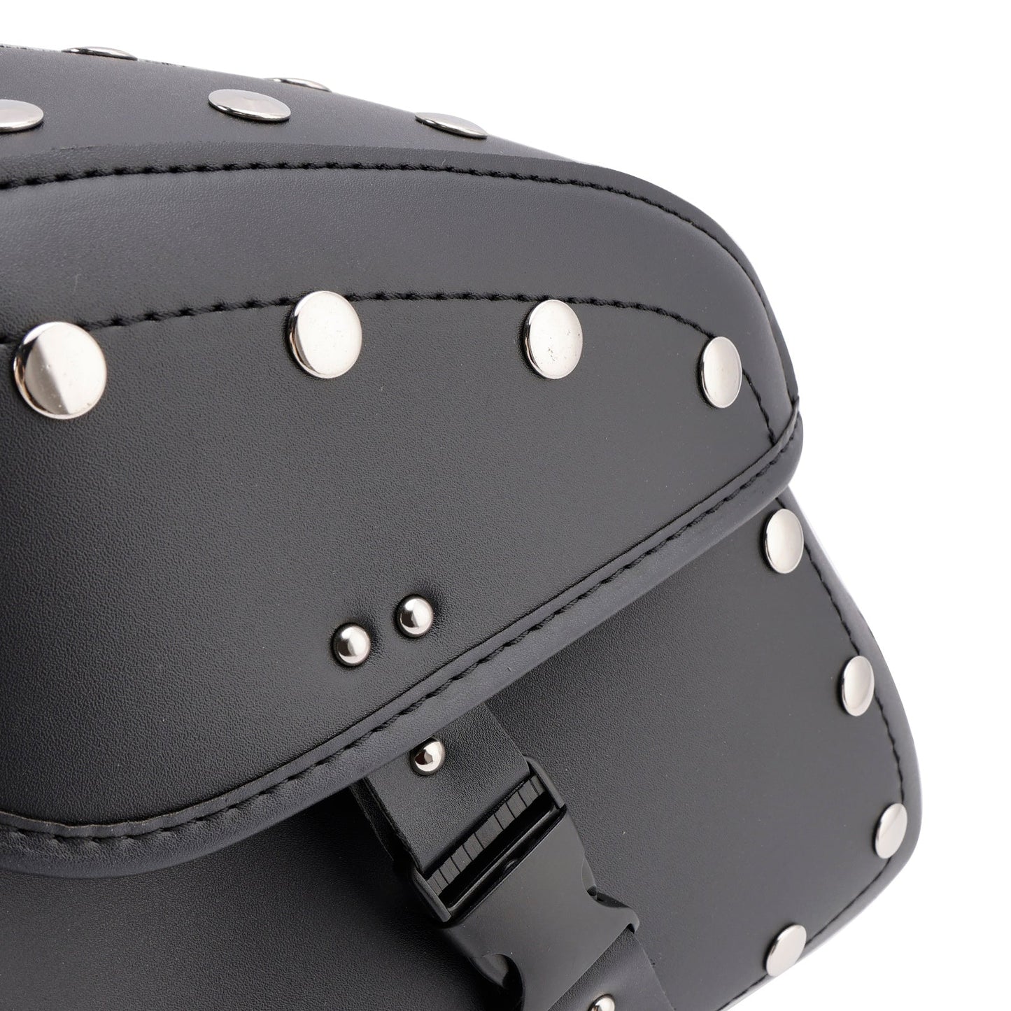 Universal Saddlebag Side Storage Tail Bag Pu Luggage Black 22L For Motorcycle