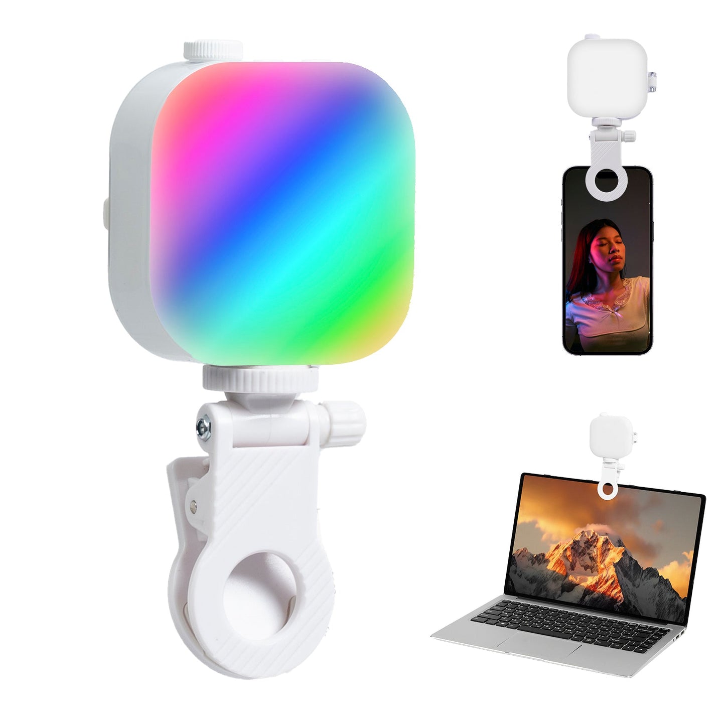 Full Color Mobile Phone Magnetic ICE Cube Light Mini Desktop Portable Fill Light