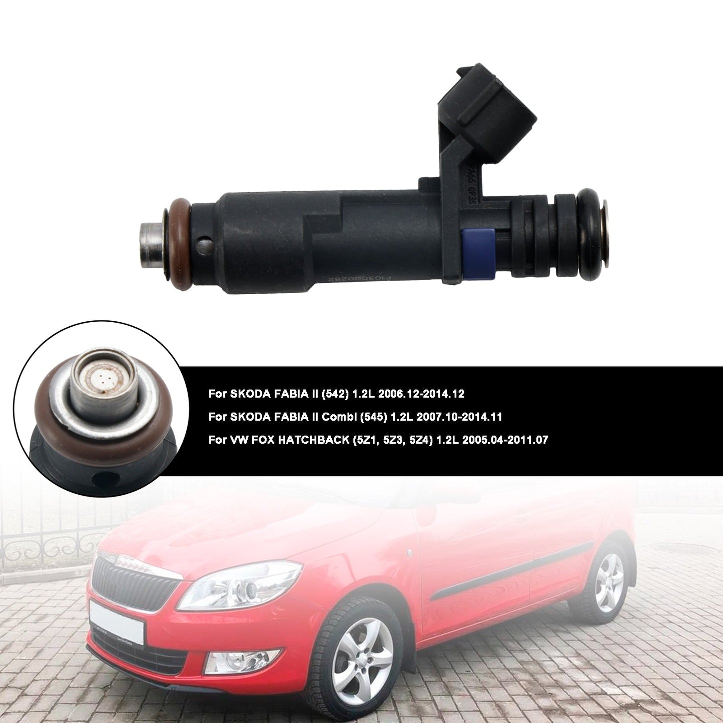 1PCS Fuel Injector 03D906031G Fit VW Fox Hatchback Fit Skoda Fabia II 1.2L