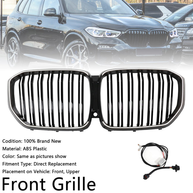 2019-2022 BMW X5 G05 M-Performance Double Slat Black Front Kidney Grille 51137454887