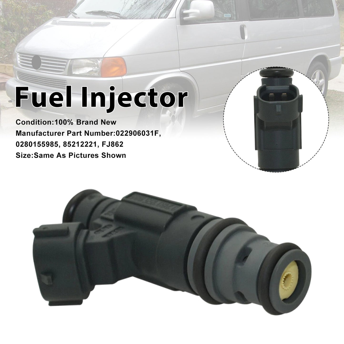 1Pcs Fuel Injector For Volkswagen Jetta 02-04 EuroVan 01-03 0280155985