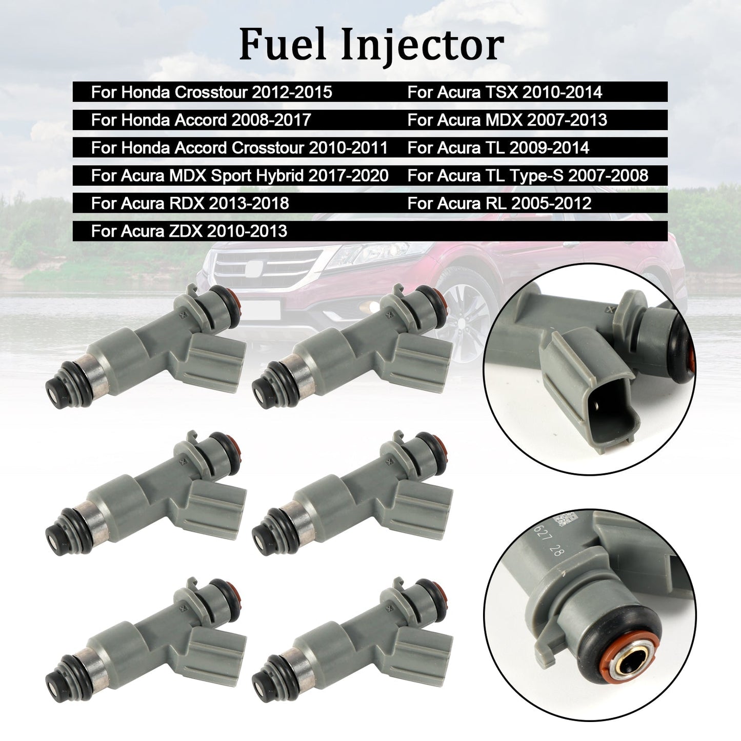 2008-2017 Honda Accord 6PCS Fuel Injector 16450-R70-A01