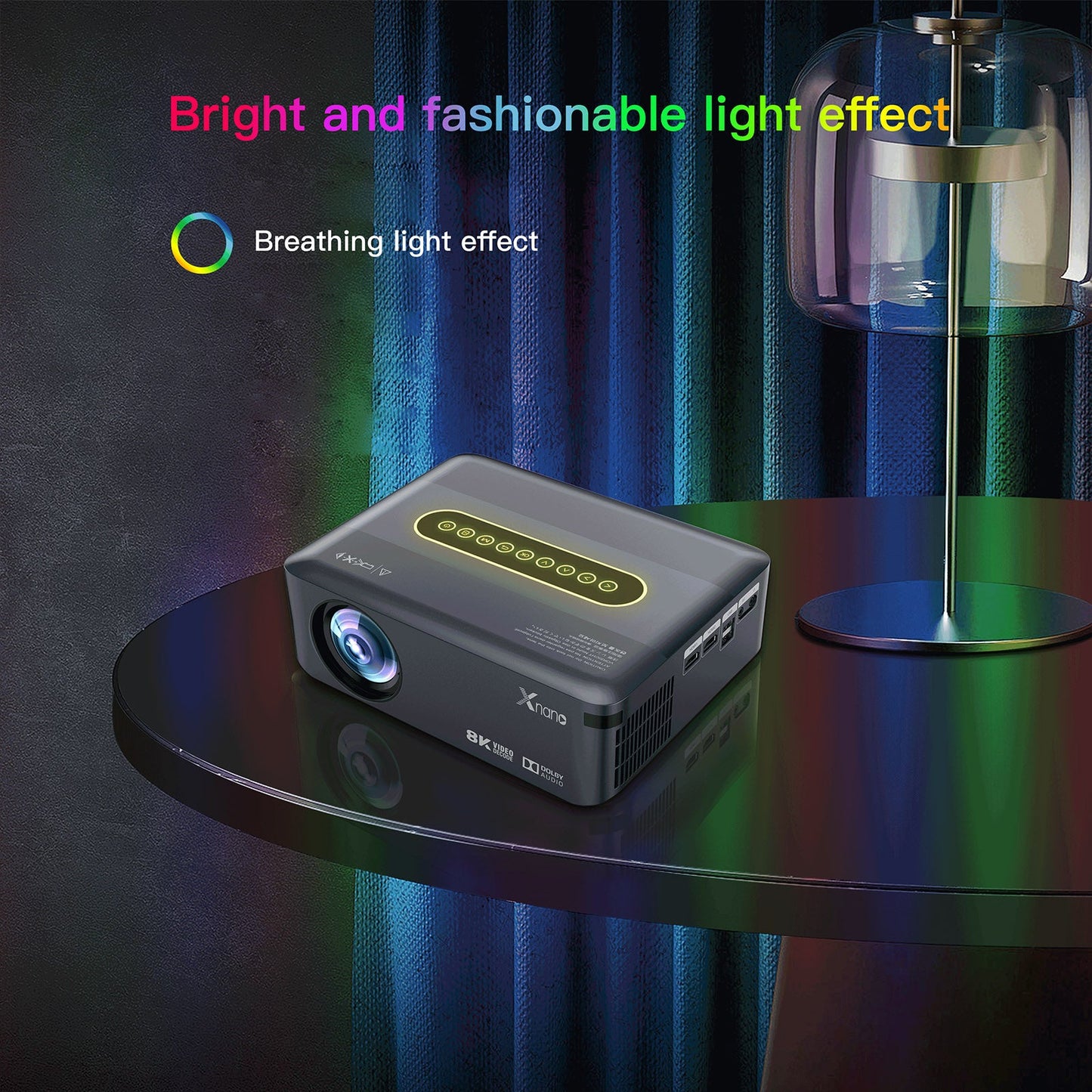 Ultra HD 8K Decoding Projection 1080p Home Movie Projector Phone Laptops Android