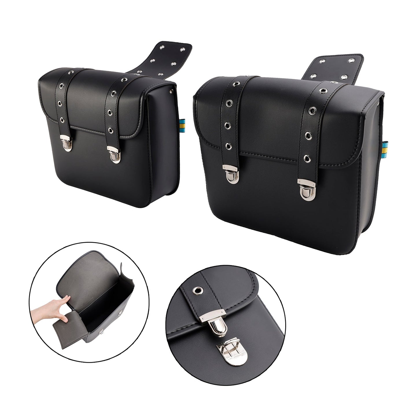 Side Tail Bag Saddlebag Color Matching Luggage Black 20L For Scooter Motorcycle