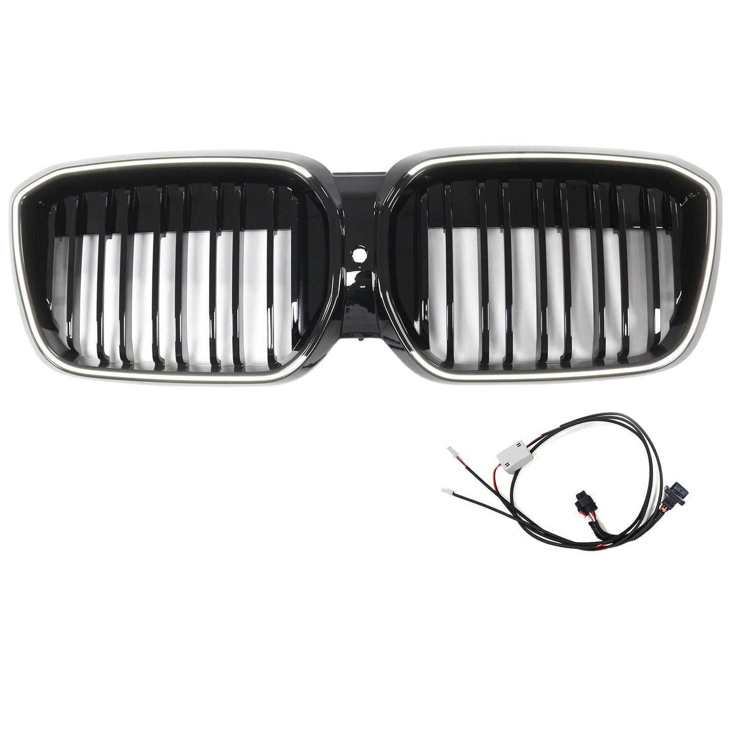 2022-2024 BMW IX3 G08 LCI Double Slat Gloss Black Front Kidney Grill Grille
