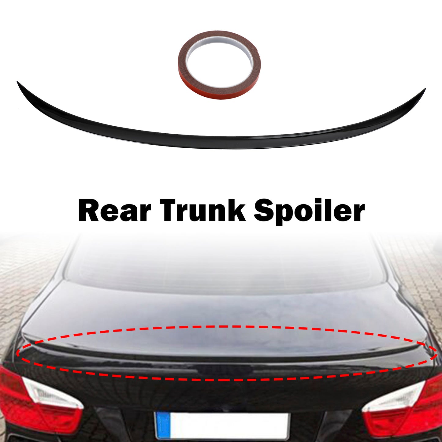 Rear Boot Trunk Spoiler Lip Wing Fit BMW E90 3 Series Saloon 2005-11 Gloss Black