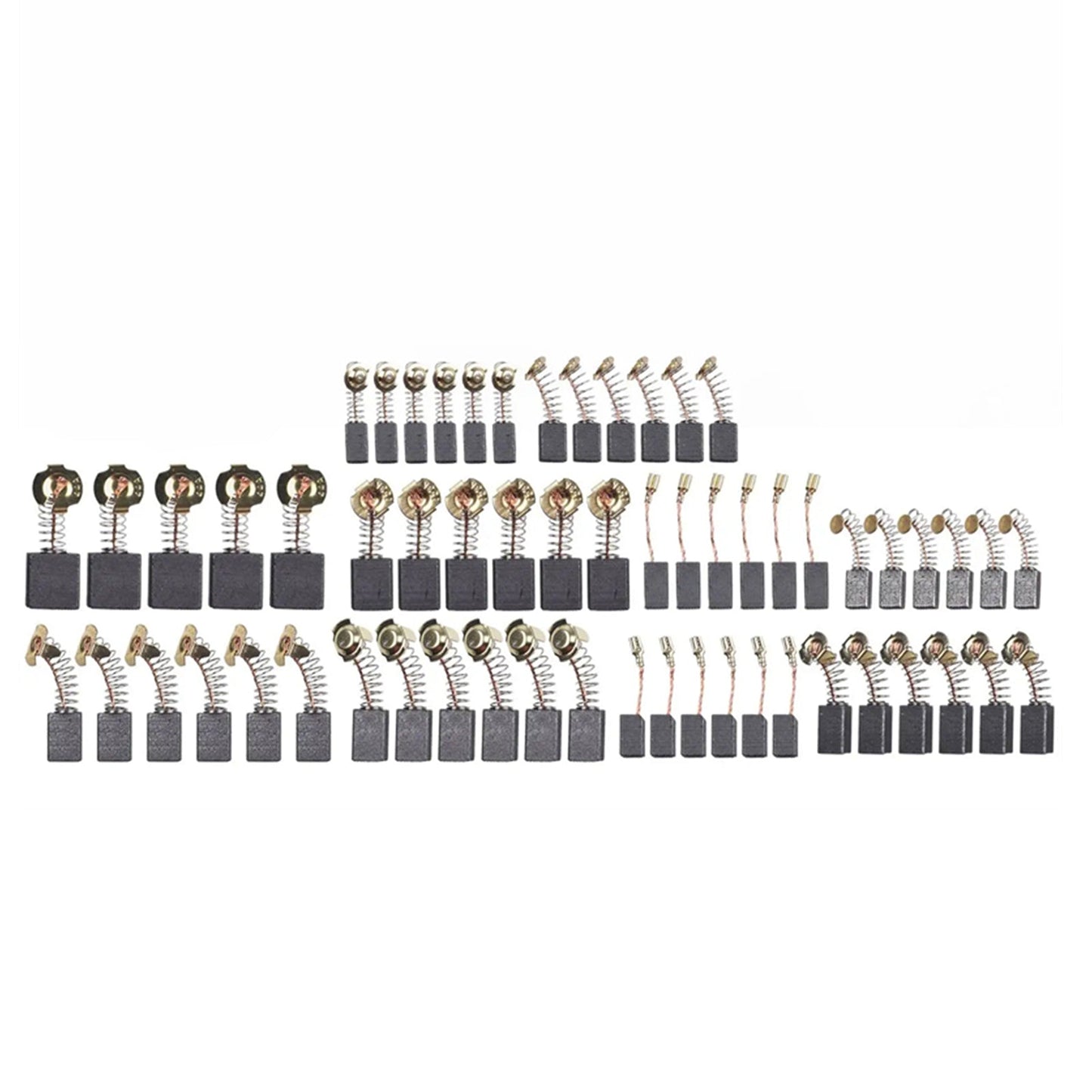 60Pcs 10 Sizes Electric Motor Carbon Brushes Replacement For Power Tool