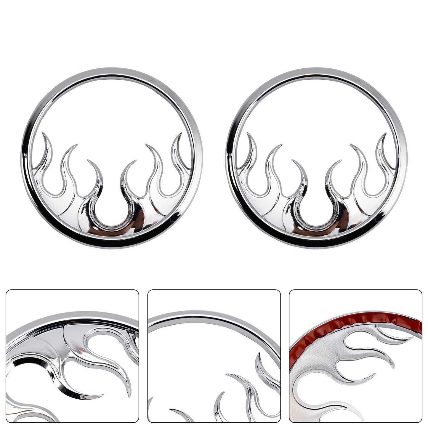 Flame Speaker Grills Accent Trim Cover For Touring Electra Glide Ultra Classic