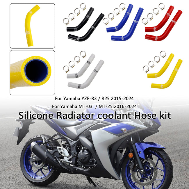 2015-2024 Yamaha MT-03 MT-25 YZF R3 R25 Silicone Radiator coolant Hose