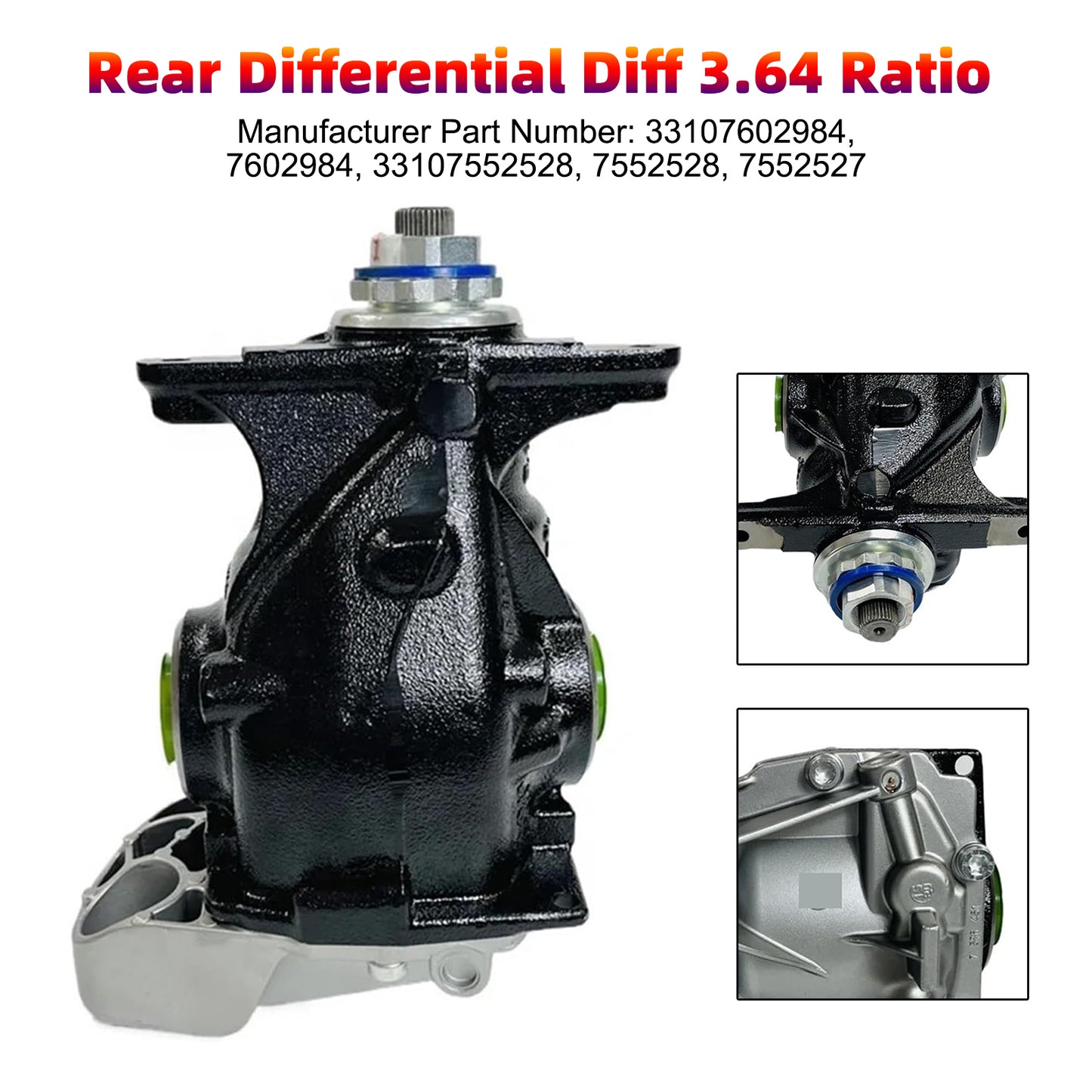 Rear Differential Diff 3.64 Ratio 33107602984 For BMW X5 E70 3.0d Diesel M57N2