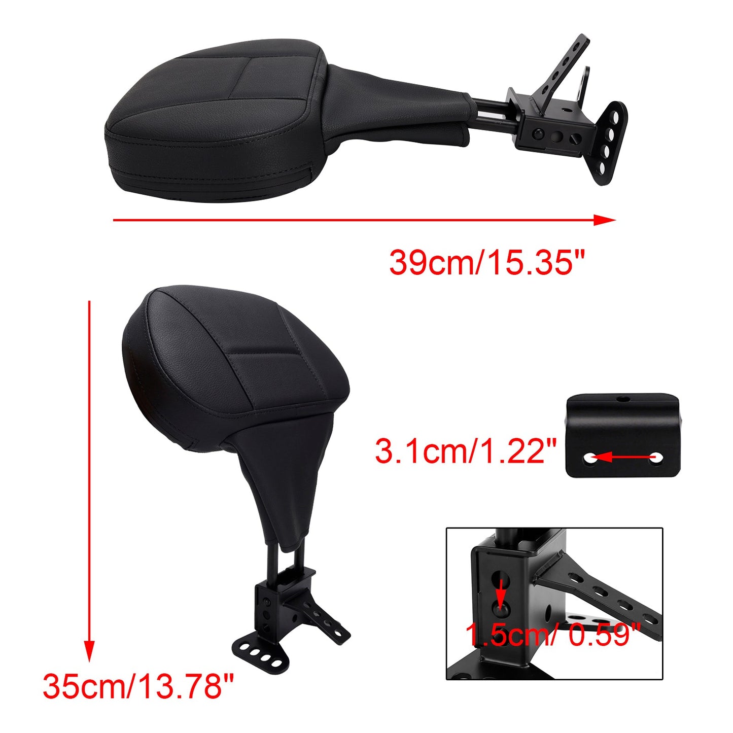 Driver Backrest pad fit for Street Electra Road Glide Road King Tri Glide 09-25