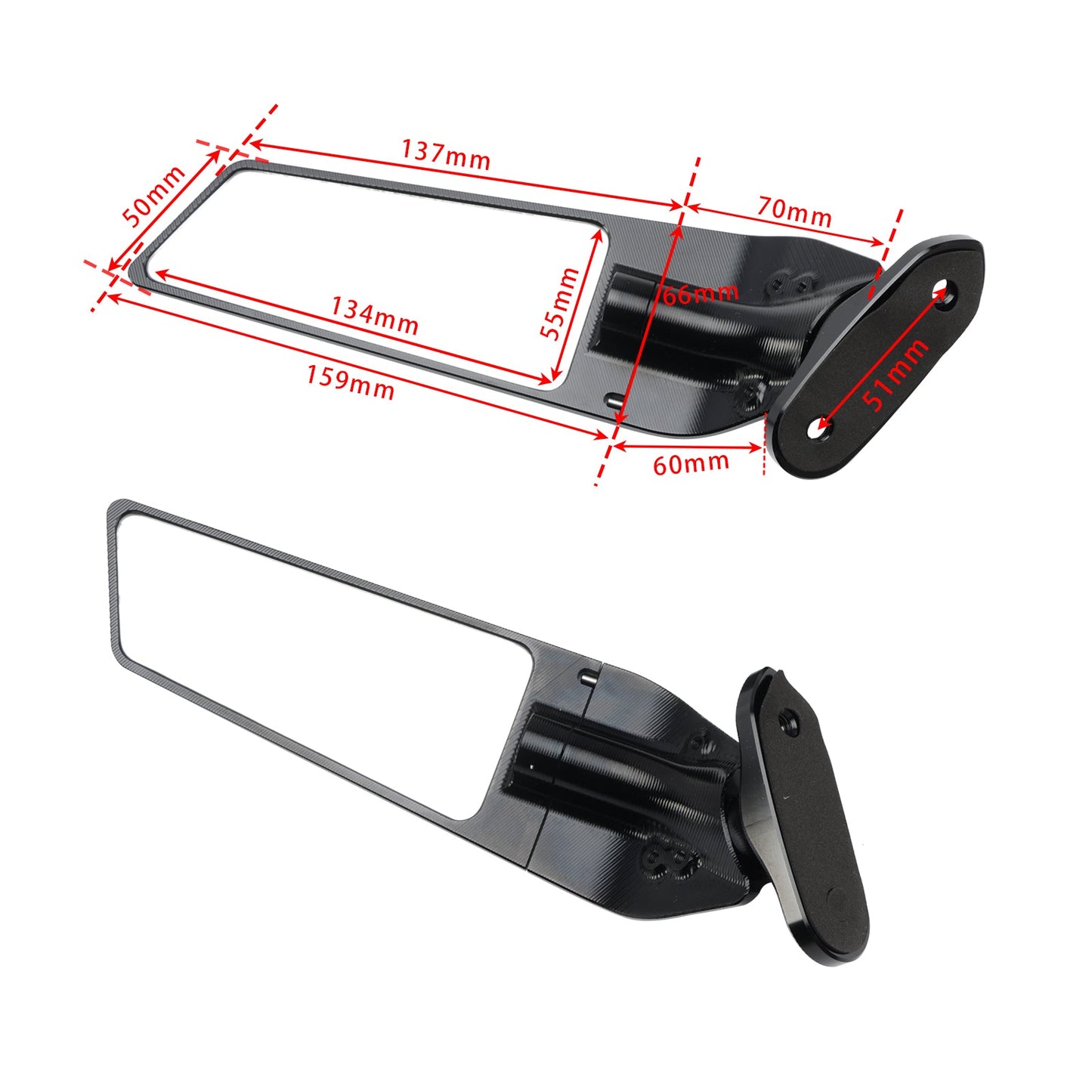 2019-2023 Yamaha YZF-R25 CNC Aluminum Winglet Mirrors