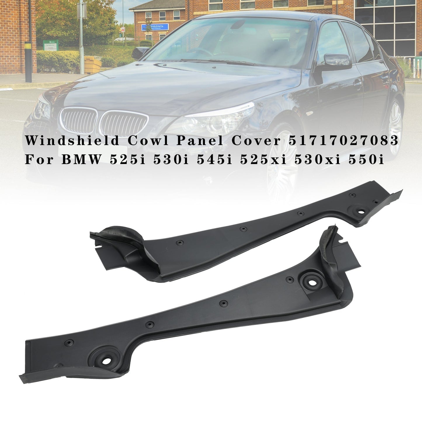 2009 2010 BMW 528i xDriveWindshield Cowl Panel Cover 51717027083