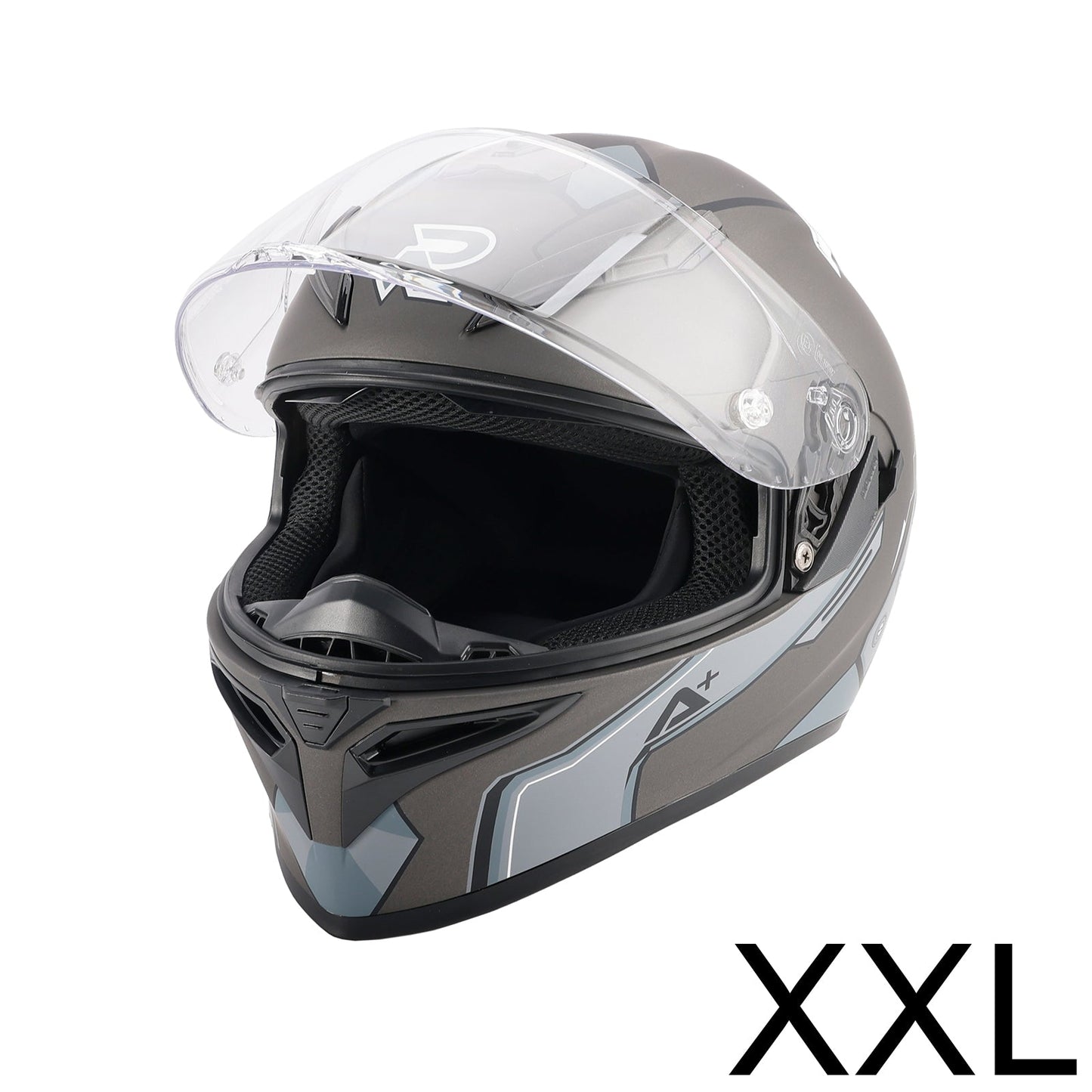 DOT Motorcycle Helmet Adult Street Full Face Gray White