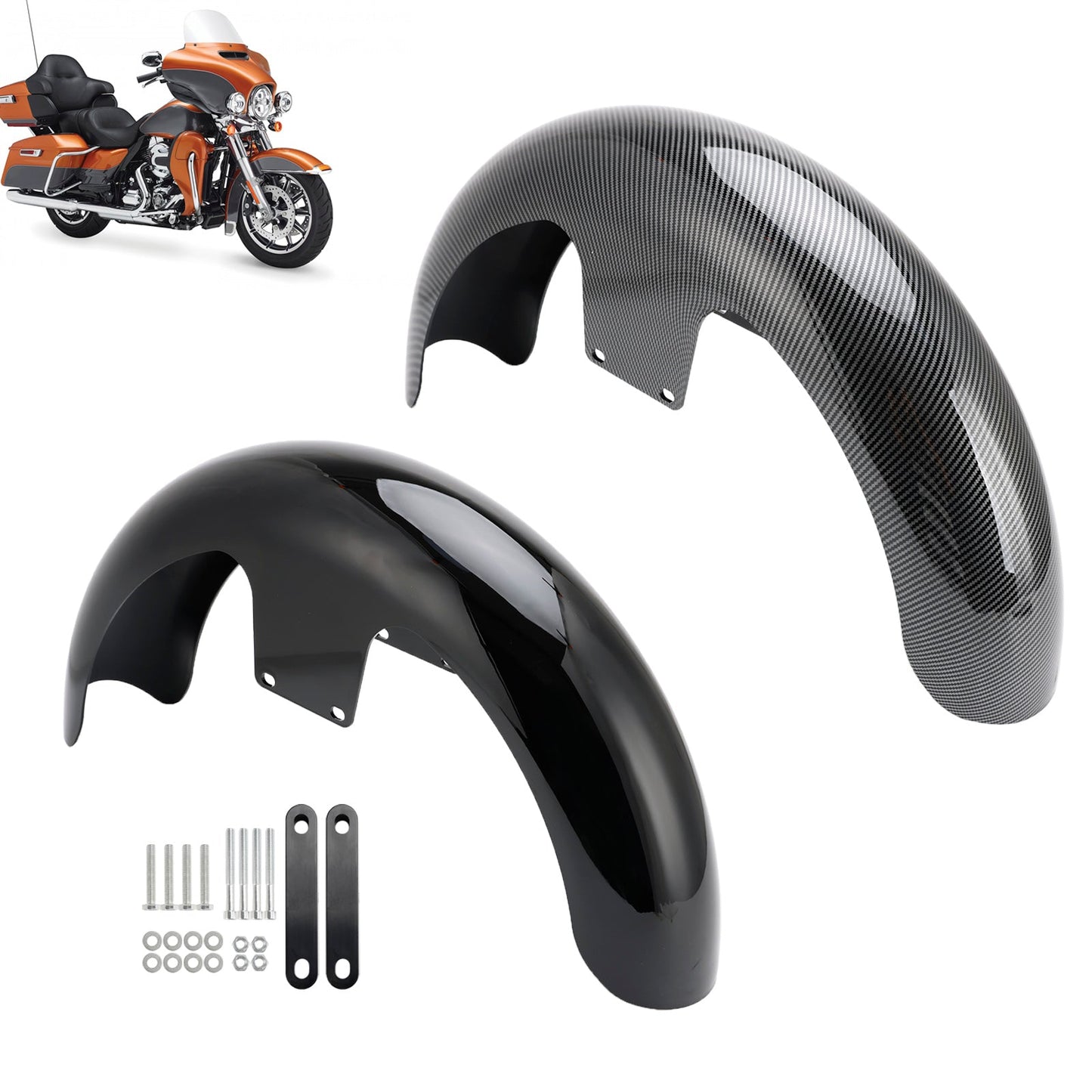 19" Wrap Front Fender ABS For Touring Electra Street Road Glide Baggers FLHT FLHR