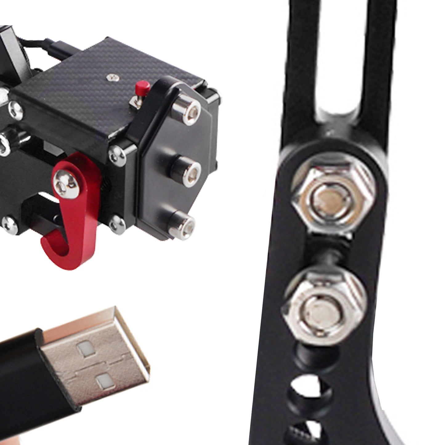 14Bit PS4/PS5 USB Handbrake Kits for Racing Games Steering Wheel Stand G29 Black