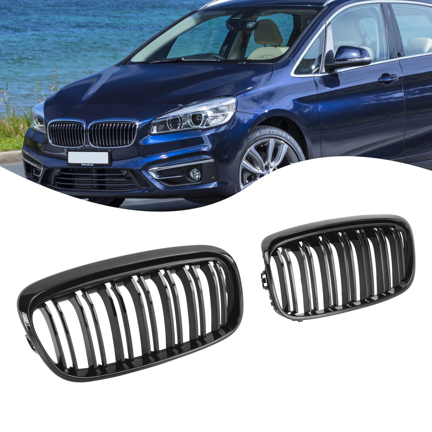 2015-2018 BMW 2 Series Gran Tourer F45 F46 Gloss Black Front Grill Grille