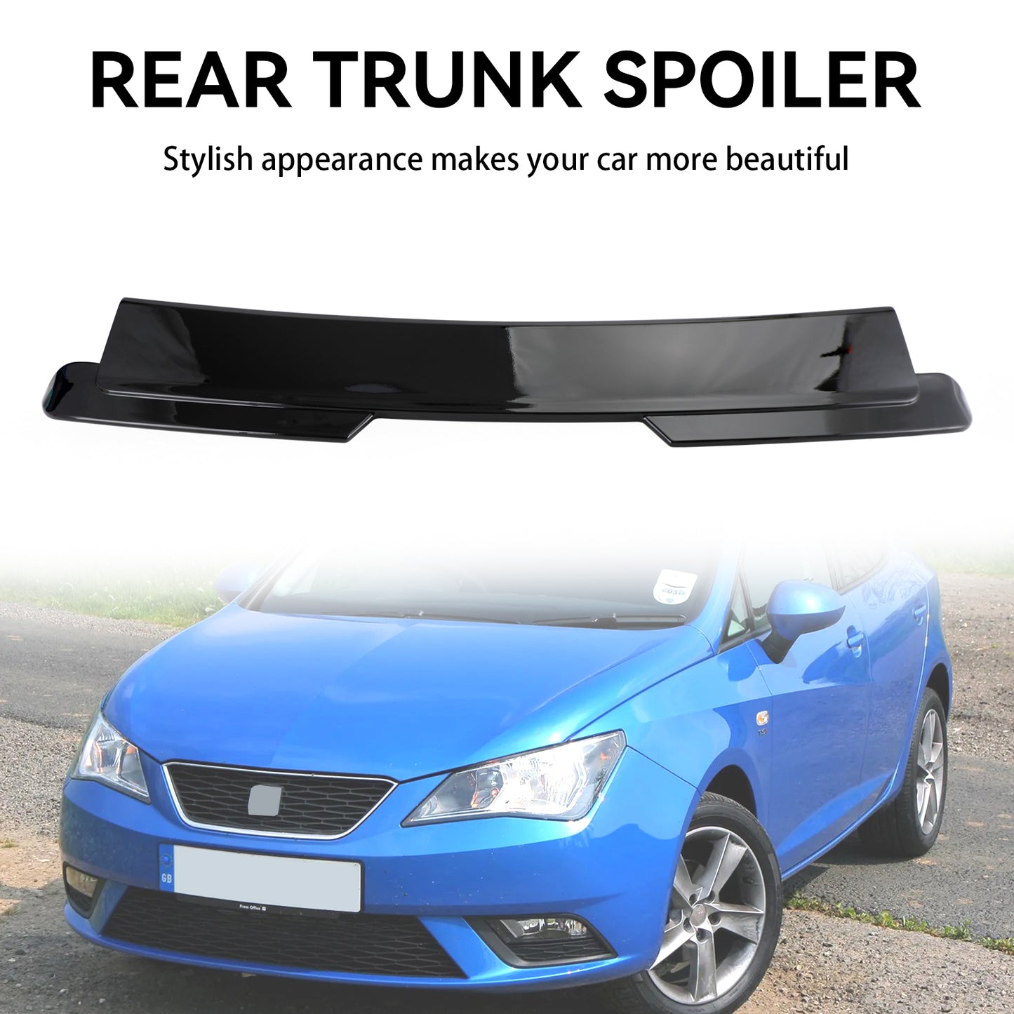 2008-2017 Seat Ibiza 6J 4 / 5 Doors Rear Roof Wing Spoiler Gloss Black