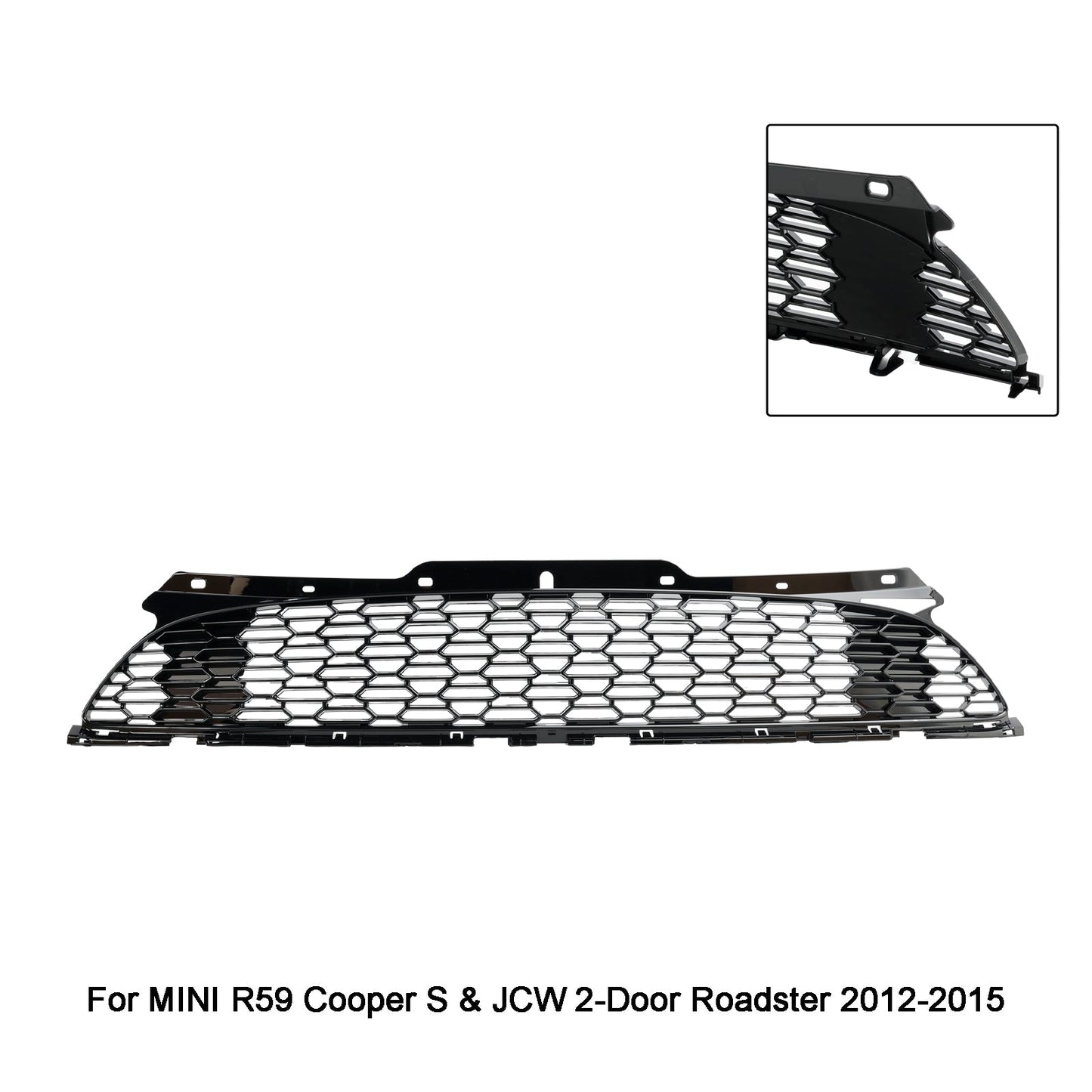 2012-2015 MINI R59 Cooper S &amp; JCW 2-Door Roadster Gloss Black Front Bumper Grill Grille