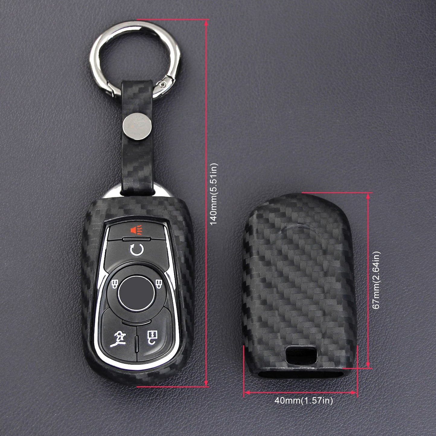 Leather Silicone Car Key Case Cover With Buckle For Buick