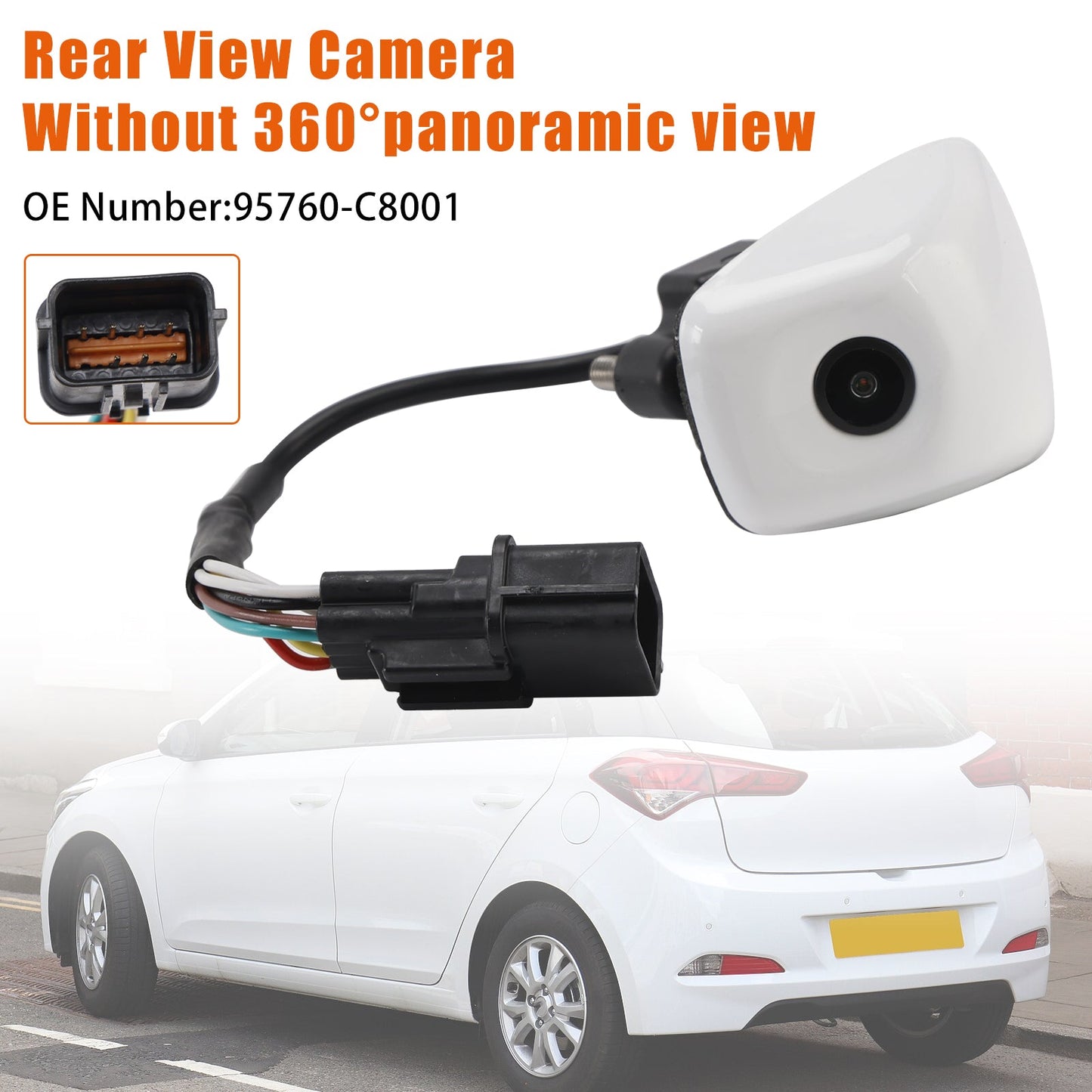 White Rear View Camera 95760-C8001 Without 360°For Hyundai i20 2018