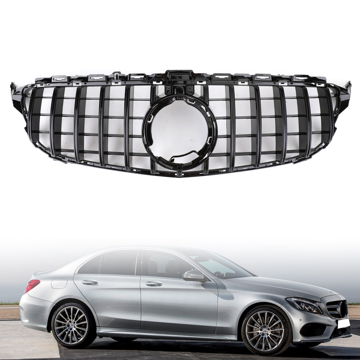 GTR Style Grill Grille W/Camera fit Mercedes-Benz W205 C205 A205 2019