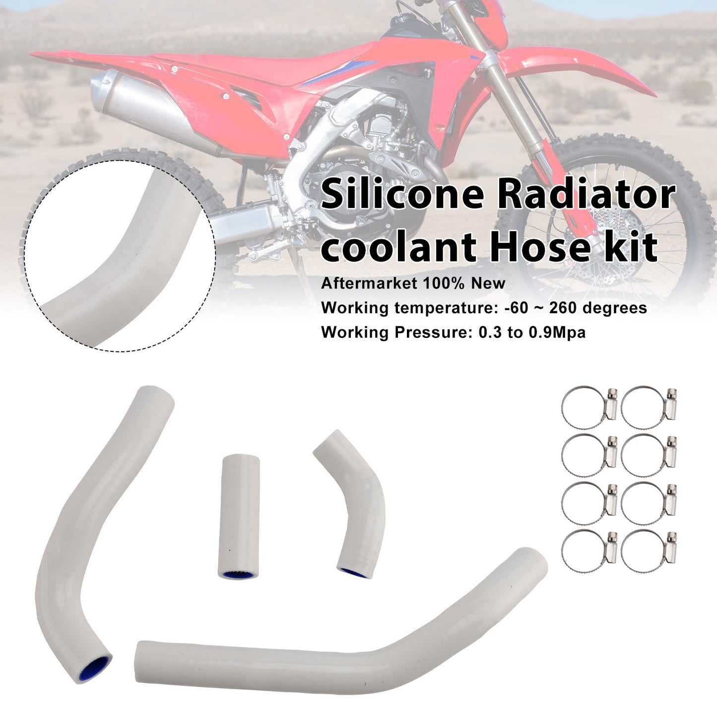 Silicone Radiator coolant Hose kit Fit For Honda CRF450R RX RWE 21-25