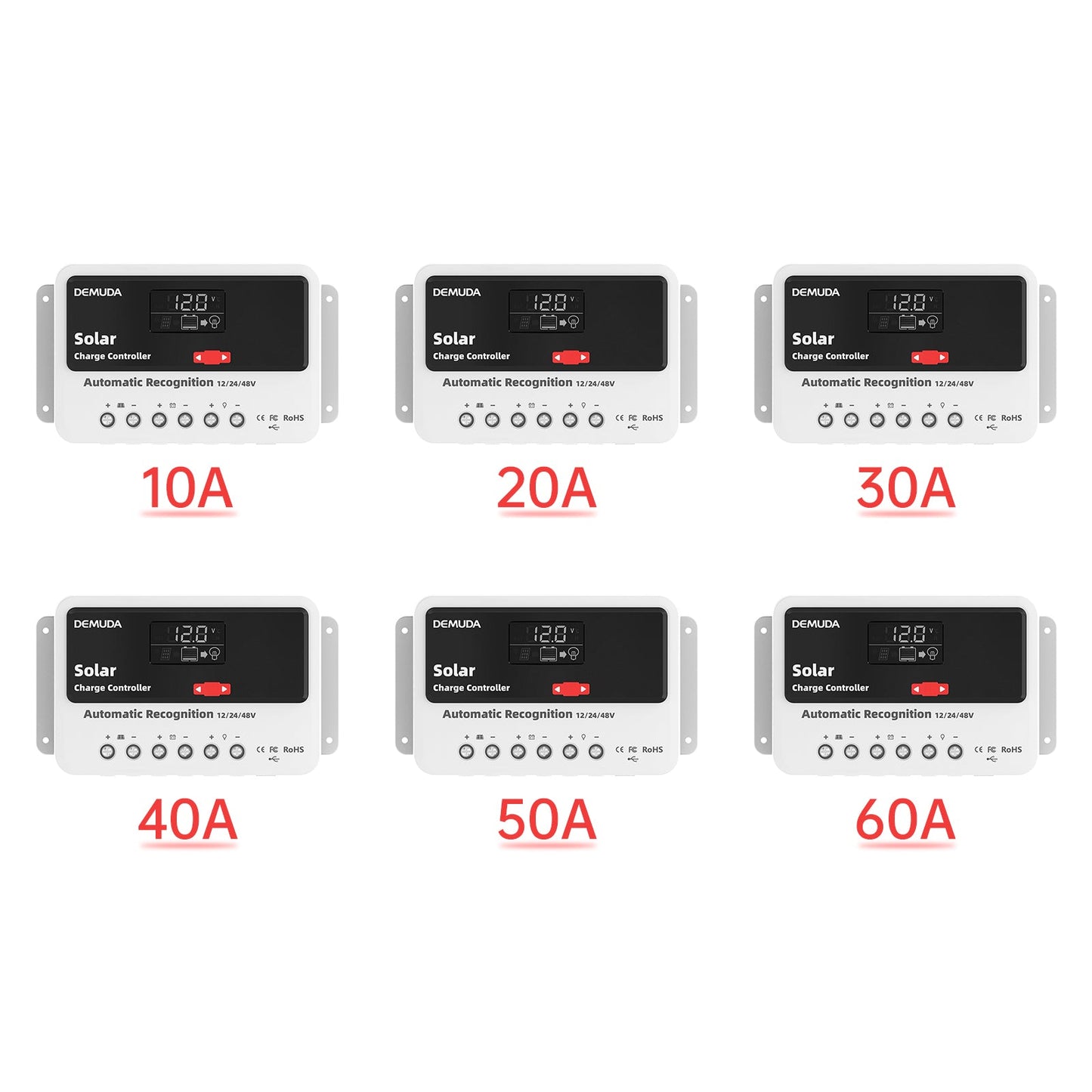 12V24V48V 10A-60A PWM Solar Controller Automatic Solar Controller Iron Phosphate