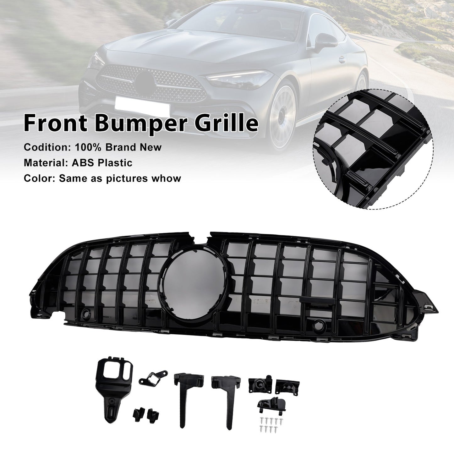 2024-2026 Mercedes-Benz CLE-Class W236 C236 Front Bumper Grille Grill Black