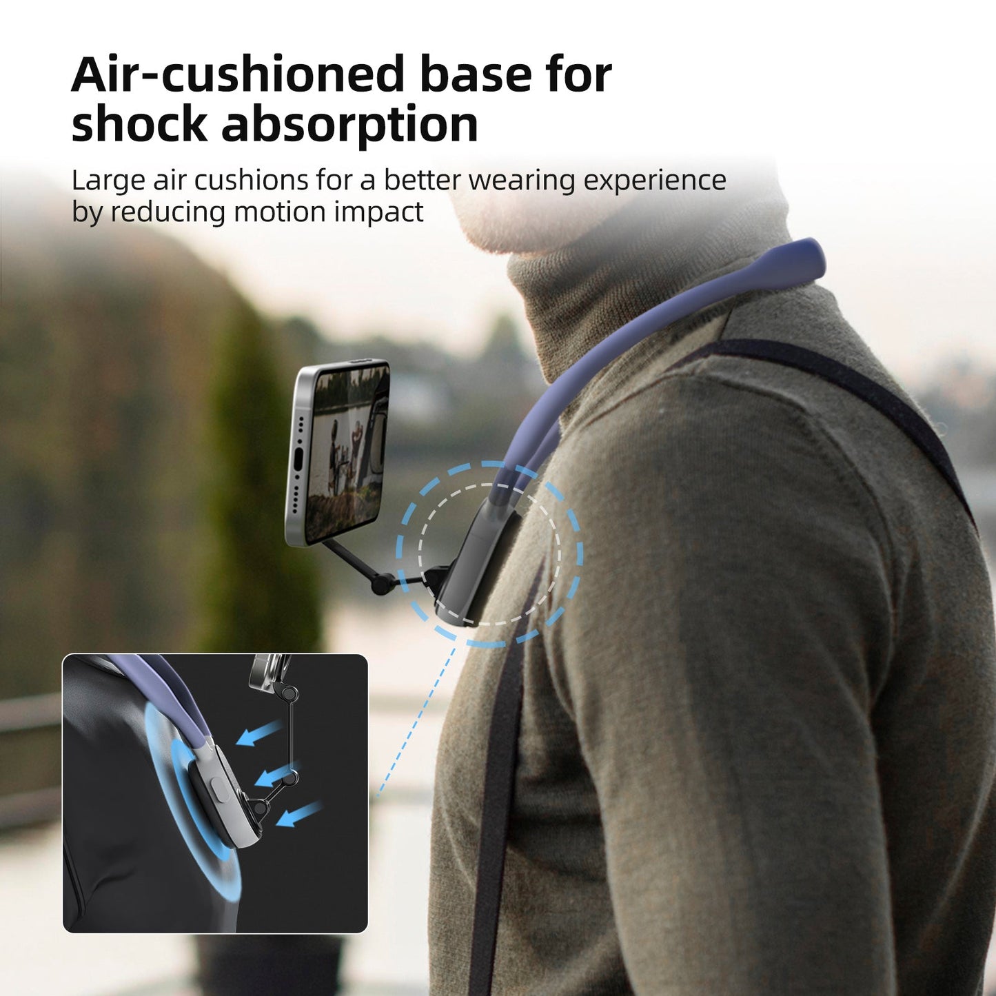 Magnetic Neck Halter Bracket Quick Release Shock Absorption For Mobile Phone