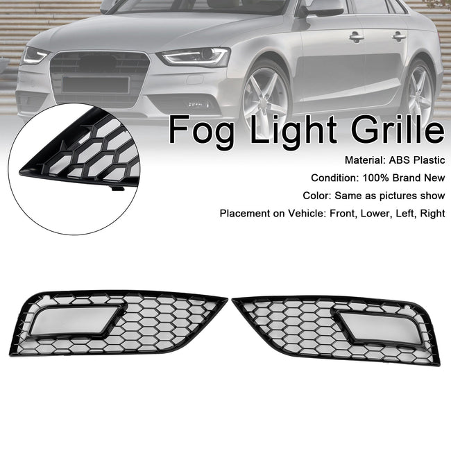 2013-2015 Audi A4 B8.5 Black Honeycomb Fog Light Cover Standard Bumper
