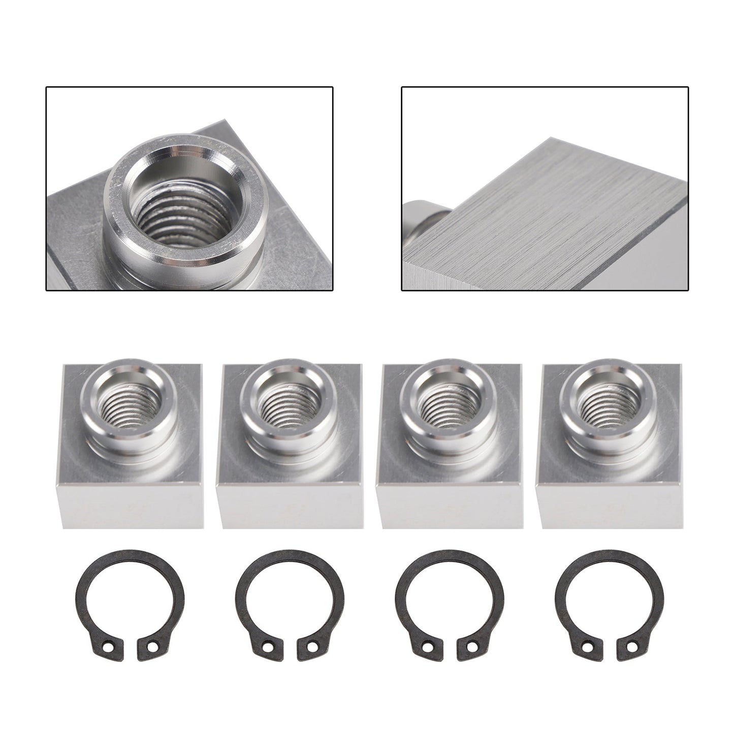 4X Set Snowmobile Trailer Insert Nut & Snap Ring 04414 03400 For Triton Xt & Lt