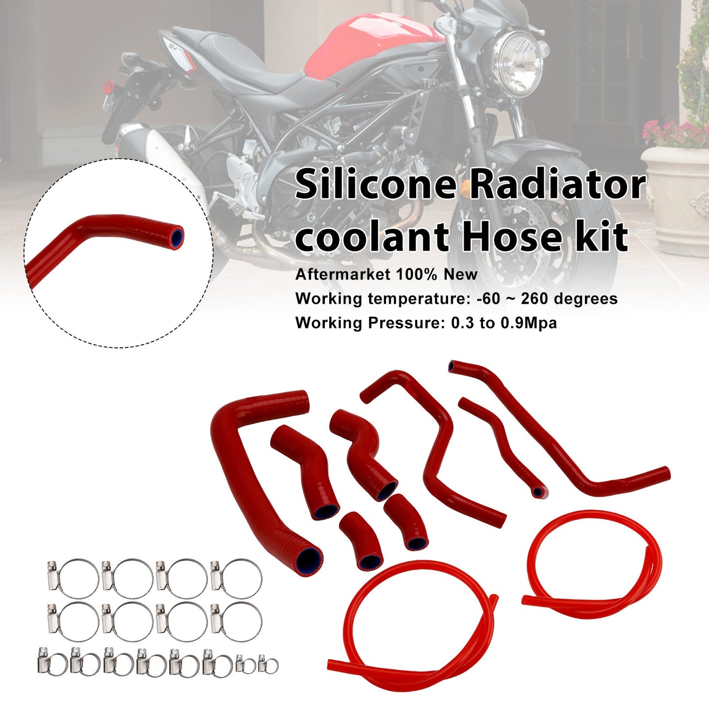 2016-2025 Suzuki SV 650 SV650 Silicone Radiator coolant Hose