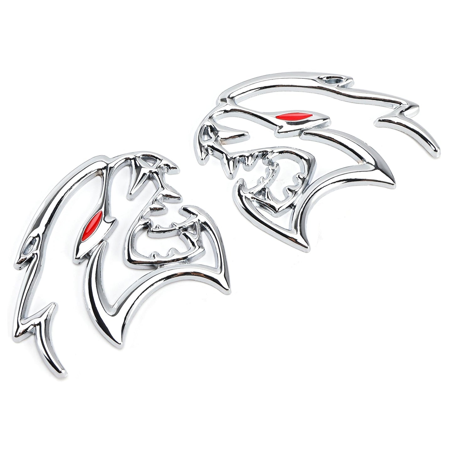 2x Hellcat Fender Side Emblem Badge Decal for SRT Hellcat Silver
